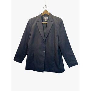 Pendleton Women's‎ Blazer Size 12 Charcoal Gray 100% Virgin Wool Classic Fit
